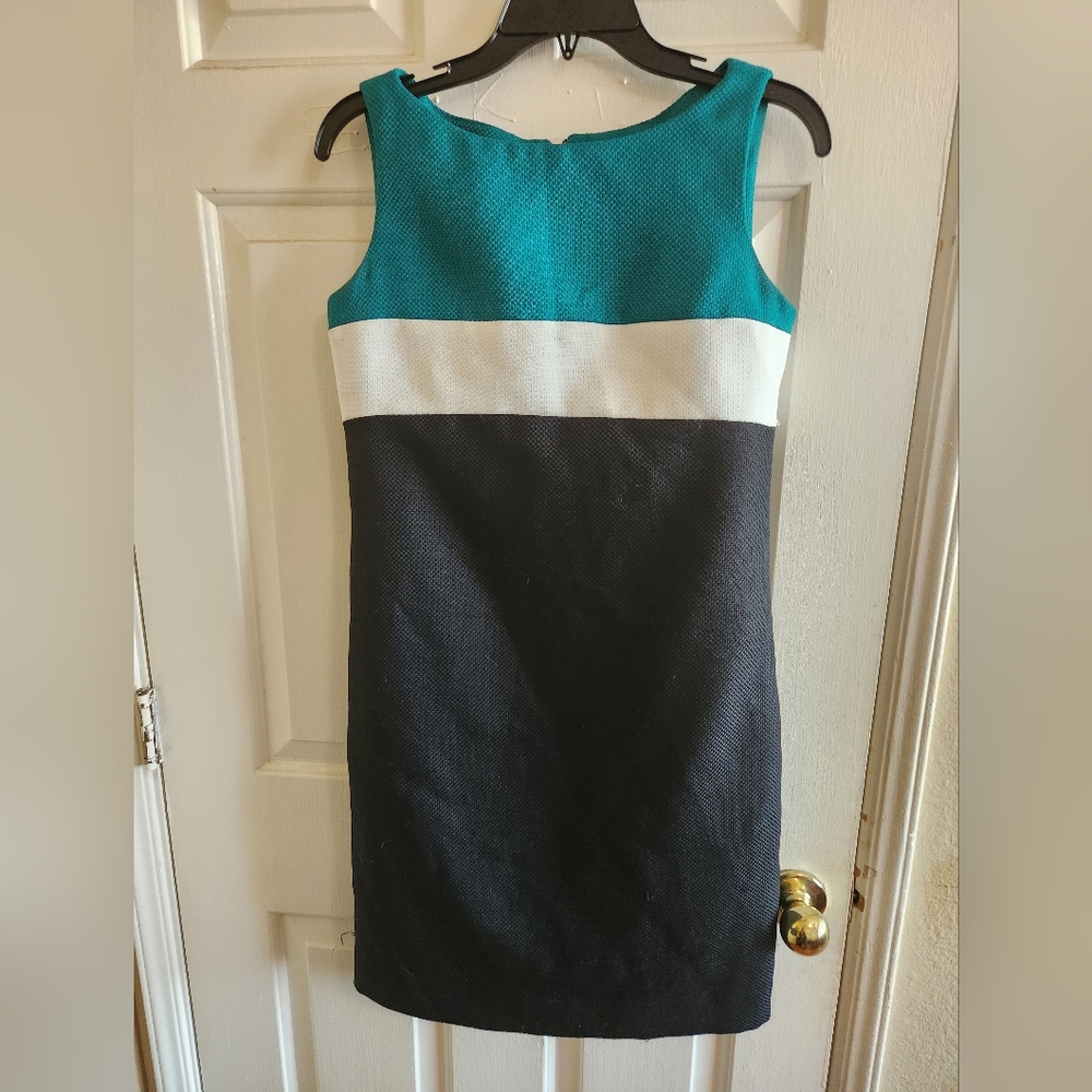 Elegant Teal and Black Dress